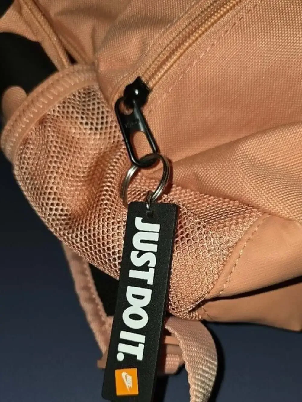 Nike Peach/Tan Backpack with Black Swoosh